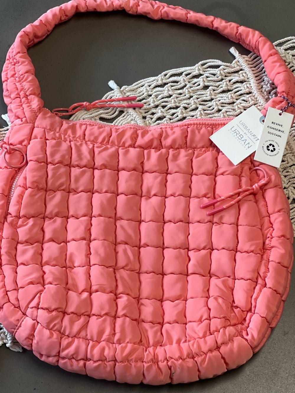 Urban Expressions Quilted Shoulder Bag - Coral Pink